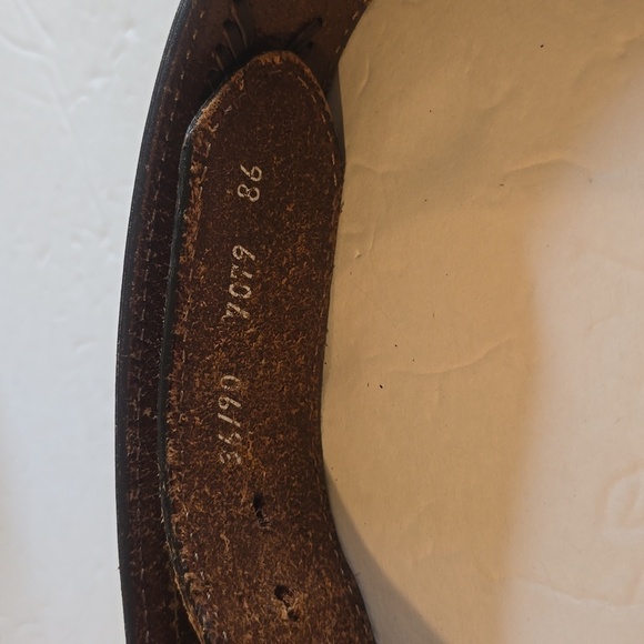 Mens Brown Premium Leather Woven Silver western and Silver Buckle Belt Sz.L/XL - Picture 5 of 15